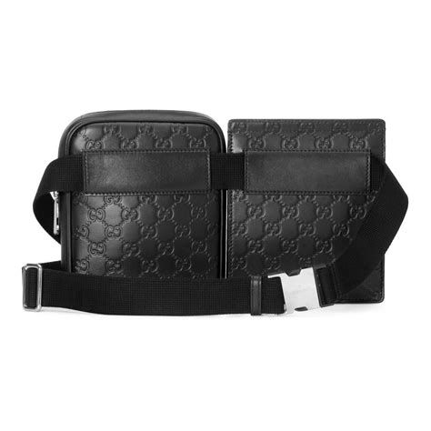 gucci black bet bag|Gucci black leather belt bag.